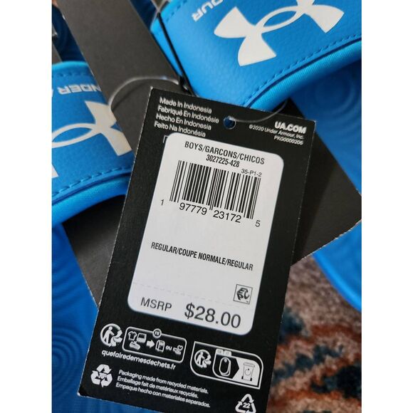 Bundle of 2 Under Armor brand page Kid's Slide size 1&4 - Picture 4 of 5